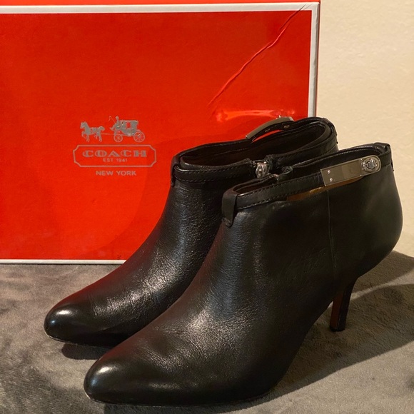 Coach Yelena boots Black leather booties - Picture 1 of 10